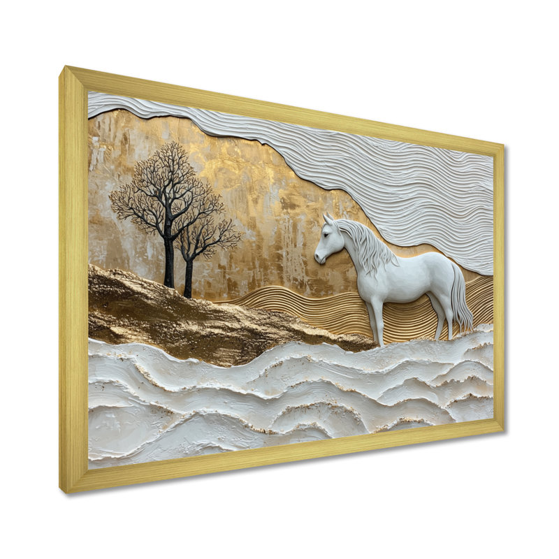 Kleier - Animals Wall Art, Impression d'un seul cadre photo, H 12 po x l 20 po, Doré