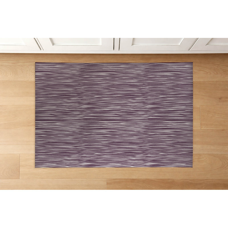 Tapis de cuisine à profil bas Thick N Thin, Aubergine, Rectangle 5 pi x 7 pi