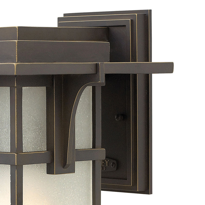 Manhattan 1-Light Aluminum Outdoor Craftsman Wall Mount Lantern, 100W Max Medium, 15" H x 9.3" W x 10.3" D