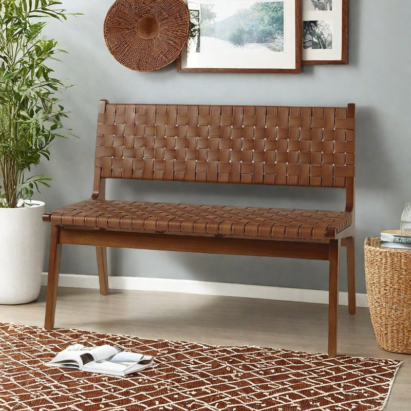 Banc moderne en bois massif, Brun