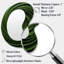 Erinna abstrait vert spirale apaisante - grand miroir mural asymétrique géométrique, miroir décoratif de forme unique vert, impression sur métal-107228428