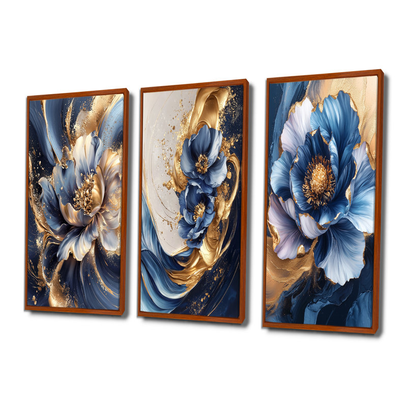 Dream Peony Flower I - Red, H 28 po x l 36 po, Impression encadrée flottante, Brun