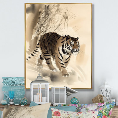 «Beige Tiger In The Wild I» sur toile
