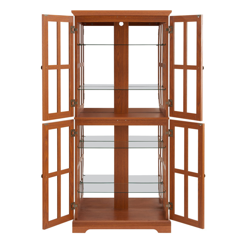 Vitrine à quatre niveaux avec porte vitrée