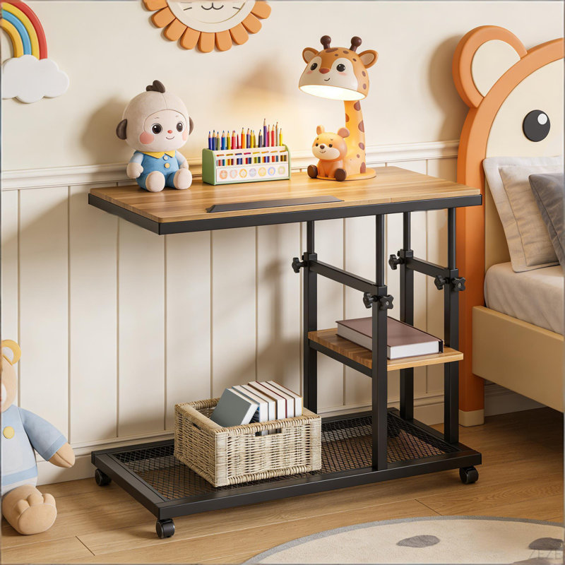 Mobile C Table,Office Table With Tiltable Drawing Board,Side Table