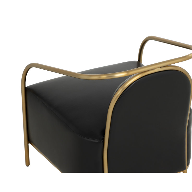 Lounge Chair, Black Faux Leather