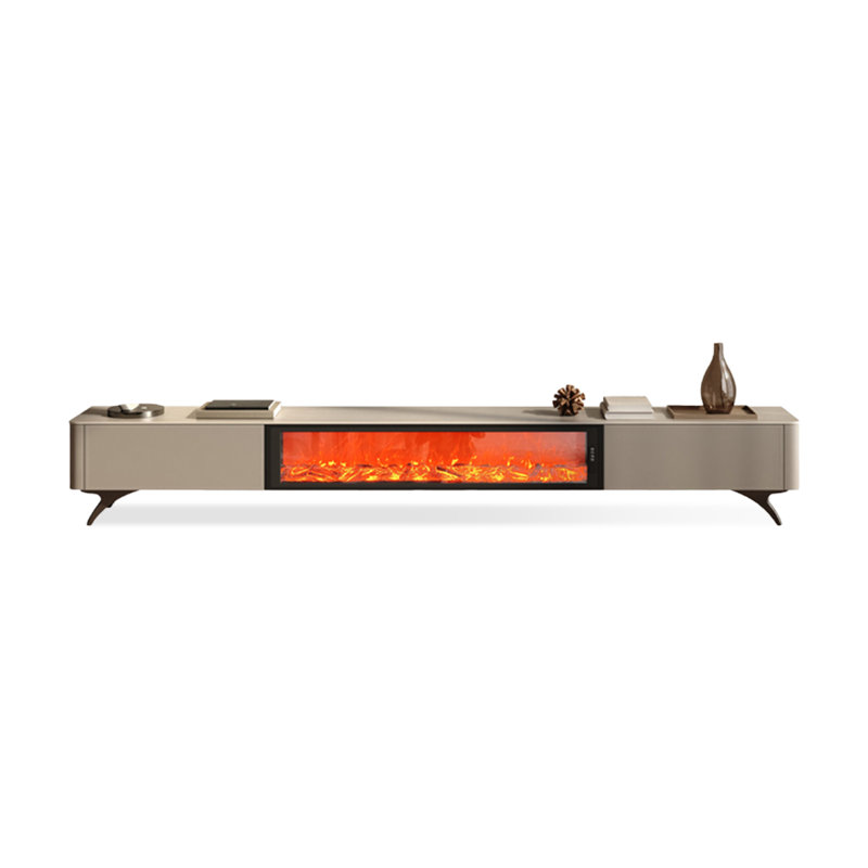 Foyer en bois manufacturé beige, Beige, H 17,72 po x l 94,49 po x P 15,75 po