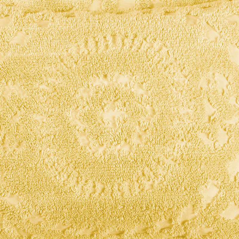Taie décorative très grande taille en chenille touffetée 100% coton de la collection Rio, conception en médaillon, housse de coussin décorative douce et respirante, certifié OEKO-TEX, lavable à la machine, toutes saisons, 20 po x 36 po, jaune