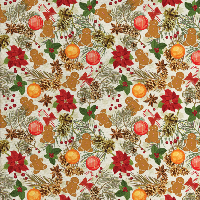 Tissu de Noël, H 36 po x l 58 po x P 1 po