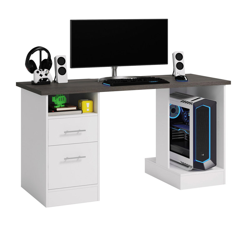 Bureau de jeu, finition blanche