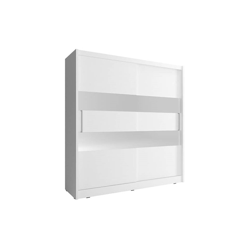 Damiean 2 Door Solid + Manufactured Wood Wardrobe, White