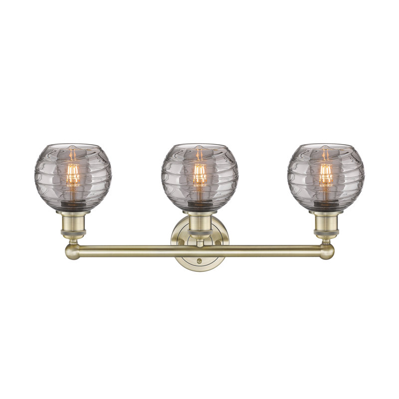 Cambria 3 - Light Dimmable Vanity Light, Antique Brass, Clear