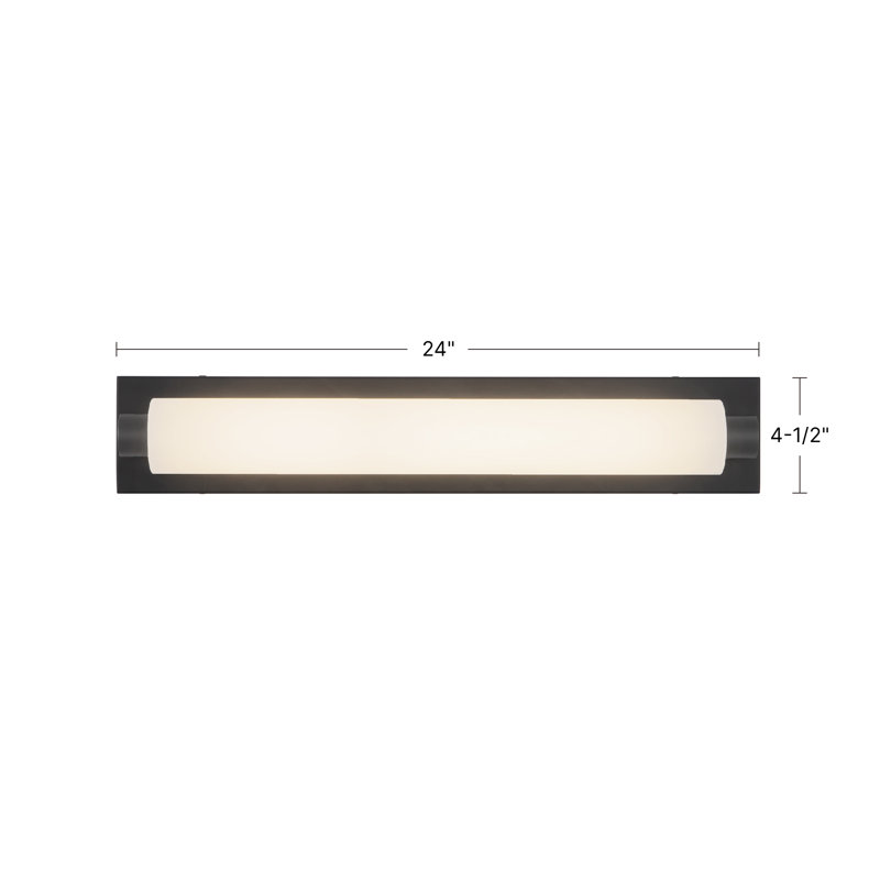 Charleston 24-in Black dimmable LED Bathroom Vanity Light, Antique Brass