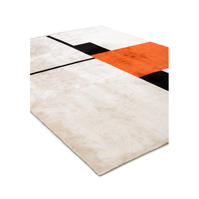 Tapis abstrait à panneaux abstraits, Rectangle 7 pi 10 po x 9 pi 10 po