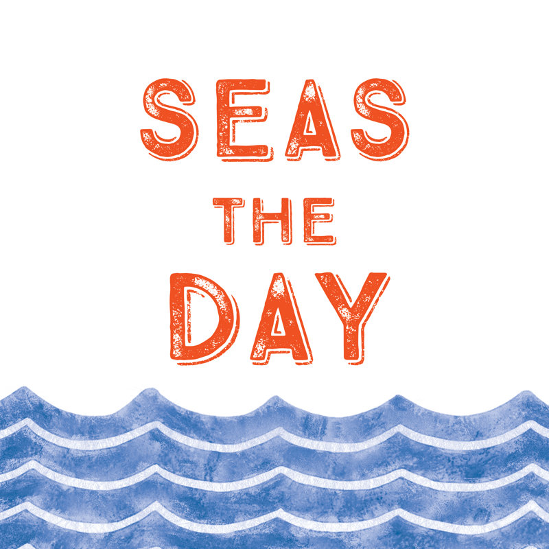 Seas The Day - Wrapped Canvas Print, 30cm H x 30cm W x 3.8cm D