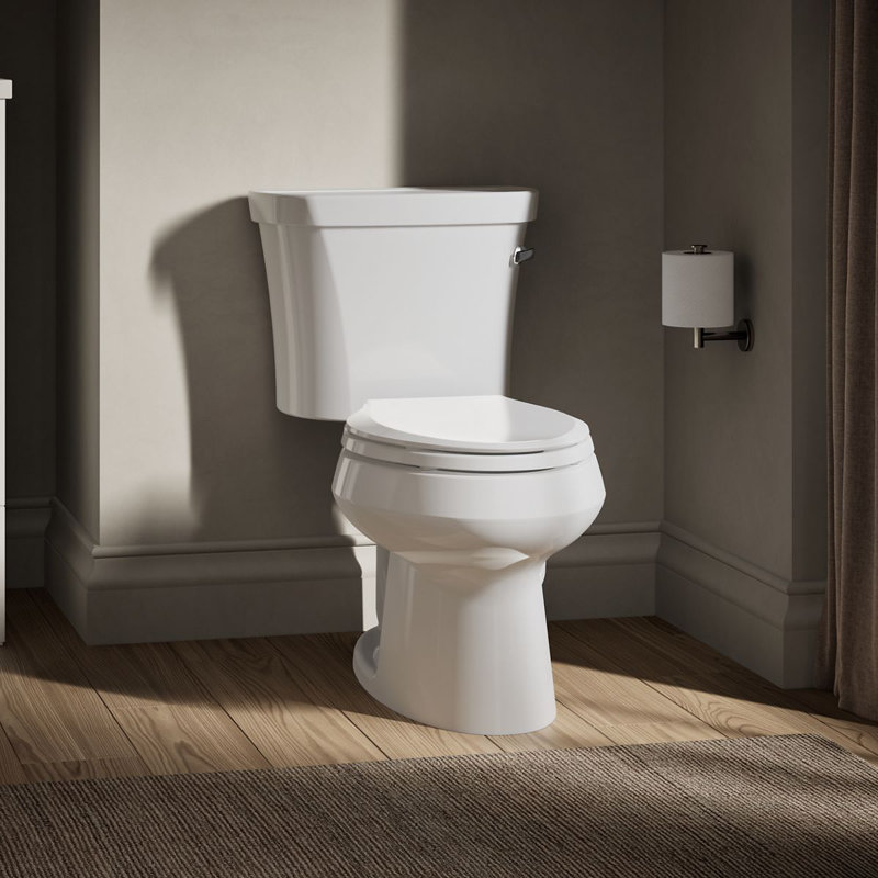 Wellworth® 1.28 GPF Elongated Two-Piece Toilet (Seat Not Included), Right-Hand, White