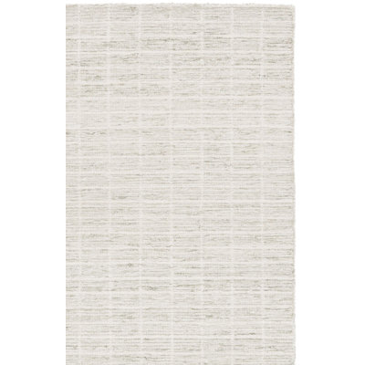Antipus Ebony Hand Tufted Wool/Cotton Striped Rug in Sage/Ivory