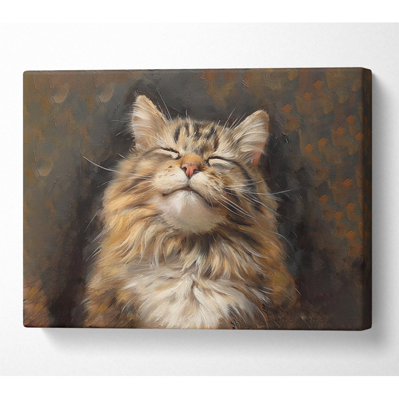 A Happy Cat - No Frame Print on Canvas, 66cm H x 106.6cm W