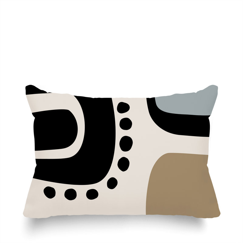 Coussin lombaire réversible intérieur / extérieur Sofi Minimalist, H 18 po x l 25 po, Gris