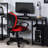 Rectangular Writing Desk With 2 Tier Shelf, Black