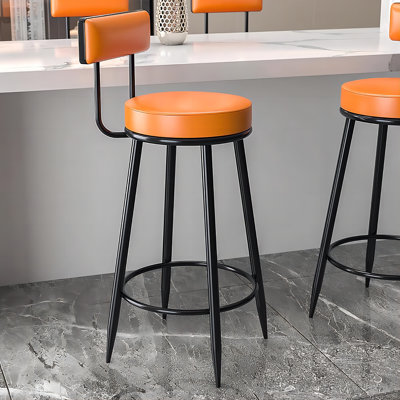 29.53"Orange Modern Minimalist Bar Stool