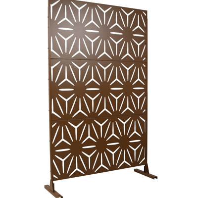 48 "76" écran d'intimité en métal - brun, pour patio Ps104, jardin, rouille - construction Ps104 H 76 "l 48", patio, balcon, terrasse, intérieur / extérieur