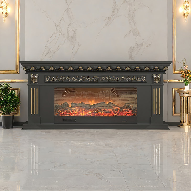 Electronic fireplace heater, Black