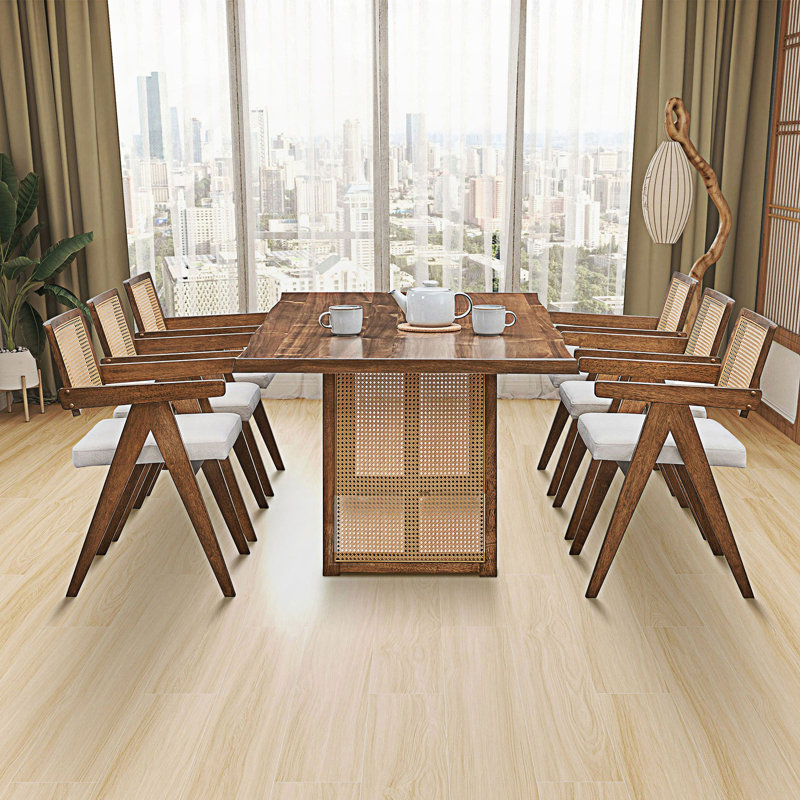Table de salle à manger rectangulaire surdimensionnée, grande table de cuisine moderne Mid-Century