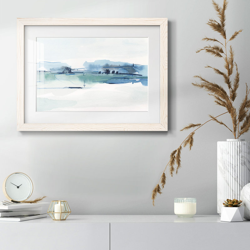 Ultramarine Vista II - reproduction encadrée rustique avec tableau mat, Blanc, H 28 po x l 42 po x P 1,5 po