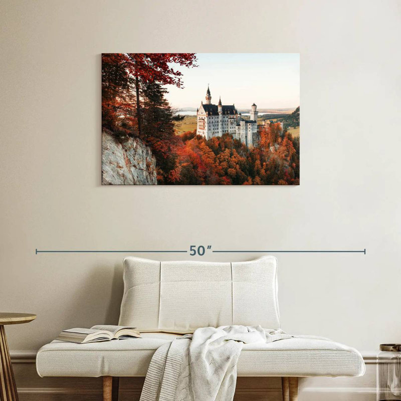 Lilie en automne au château de Neuschwanstein, H 24 po x l 36 po