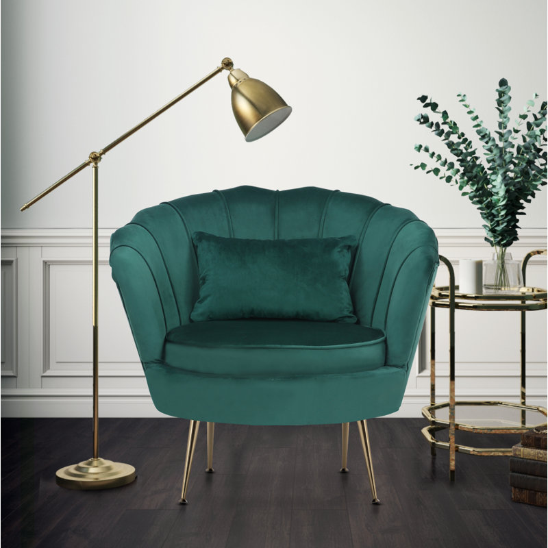 Gladden Upholstered Accent Chair, Emerald Green 