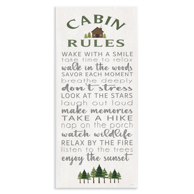 Fun Rustic Cabin Rules Wall Plaque, design by Seven Trees Design