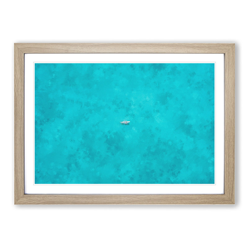 Coasting Boat - Picture Frame Graphic Art, Oak Framed, 48cm H x 65cm W x 2cm D