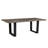 Hely Rectangular Dining Table, Sled Metal Base, Brown And Black 84 Inch