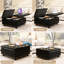 Très grand rangement carré en cuir Pu pour chambre à coucher et salon, style Mid-Century large avec rivets, noir-1470384480