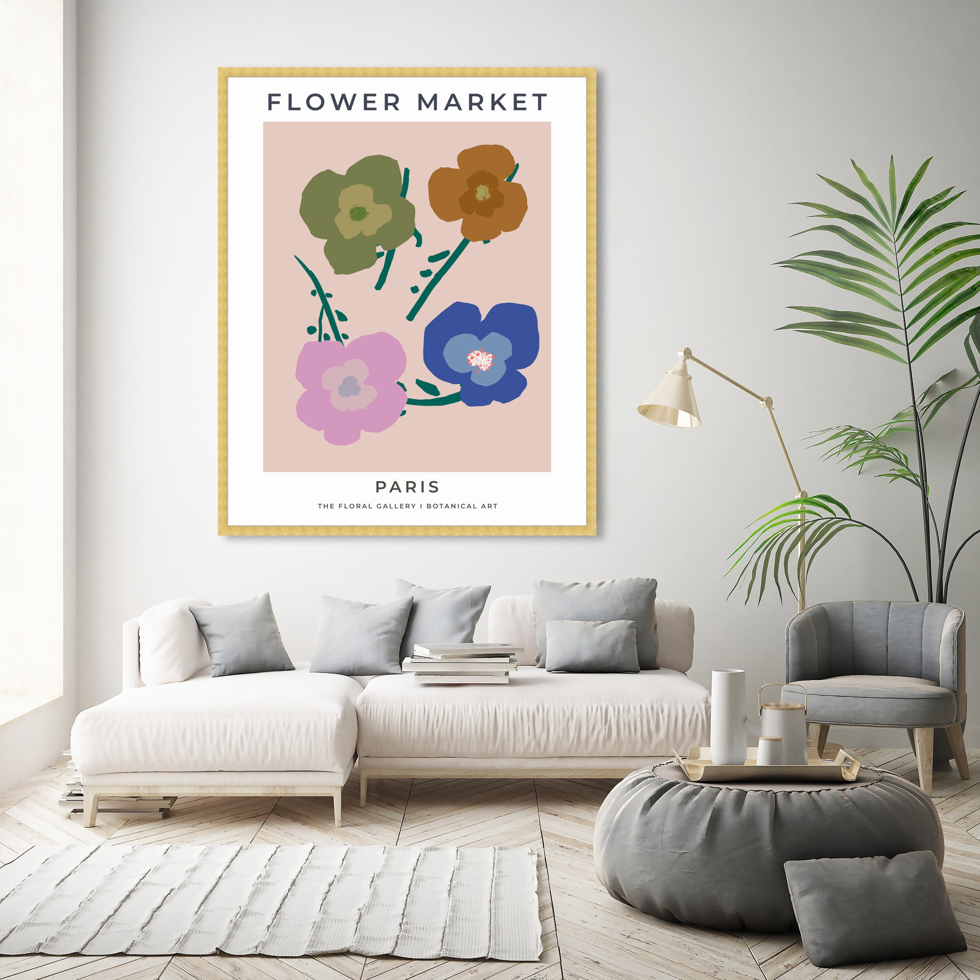 Paris Flower Market by Oliver Gal, 47" H x 38" W, Gold