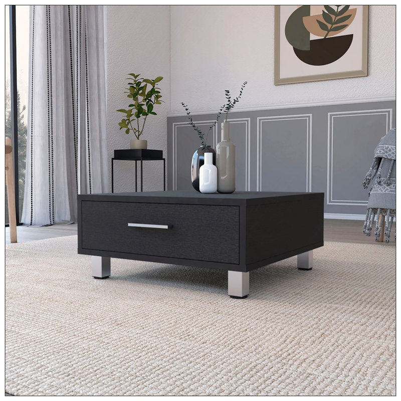 Table basse Myers, quatre pieds, un tiroir