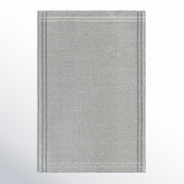 Lavande Wool Area Rug in Dark Gray/Ivory
