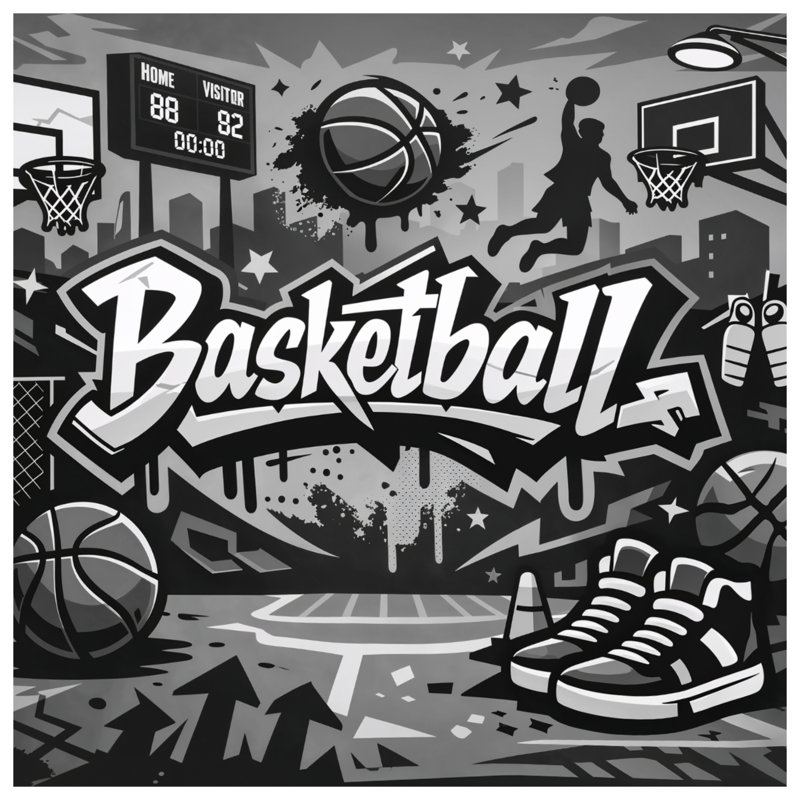 Basketball Graffiti Art Comforter, Lit simple