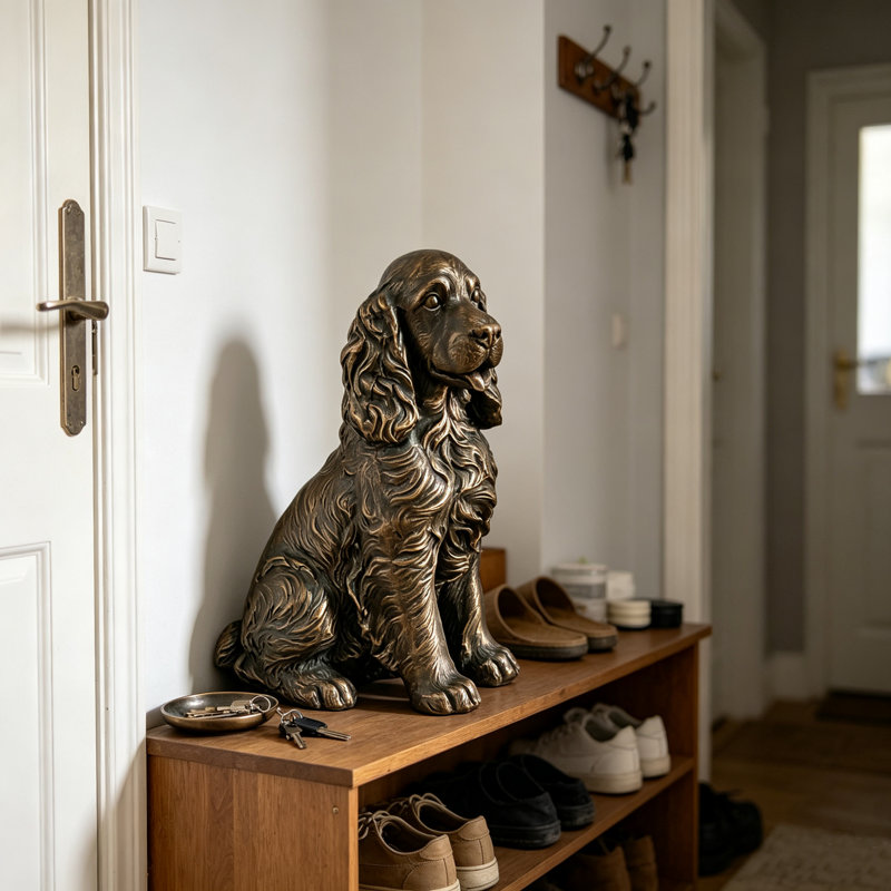 18'' Bronze Finish Cocker Spaniel Dog Statue
