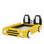 Lit plateforme en forme de voiture de course, format simple, avec roulettes-465035522