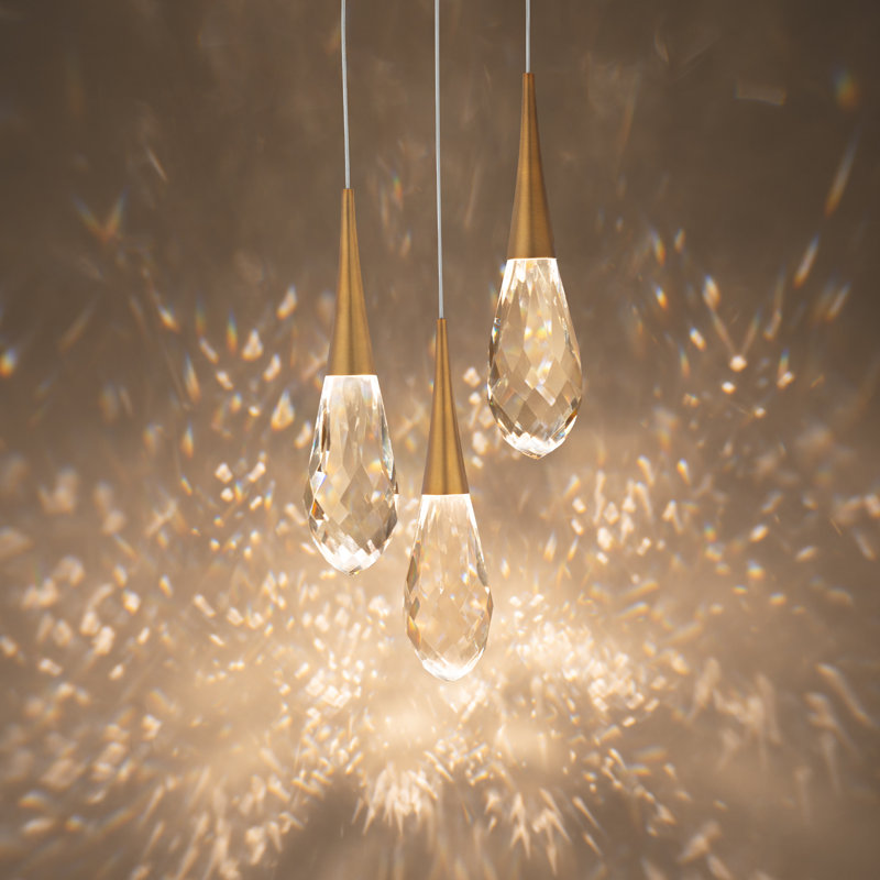 Hibiscus 3 - Light LED Pendant, Aged Brass
