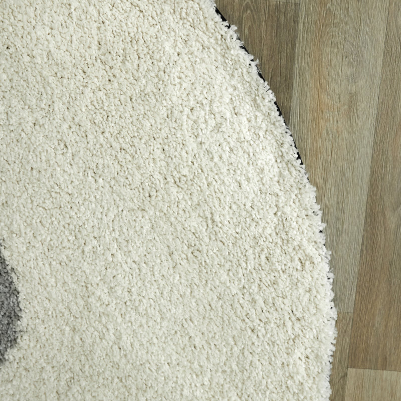 Letman Polar Bear Shag Rug, White