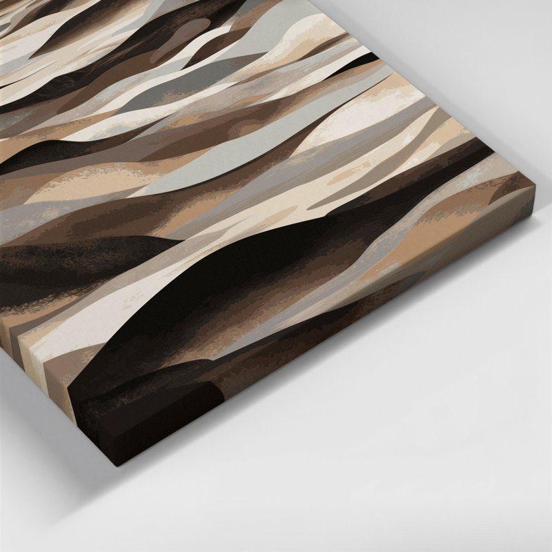 Abstrait paysage 81, art mural sur toile grise, H 14 po x l 11 po