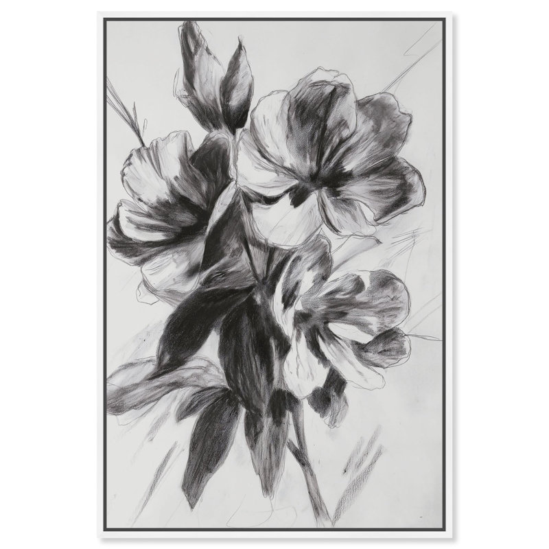 «Dusky Florals Minimalist Art», reproduction d'art sur toile par Art Remedy, H 15 po x l 10 po, Toile tendue avec châssis