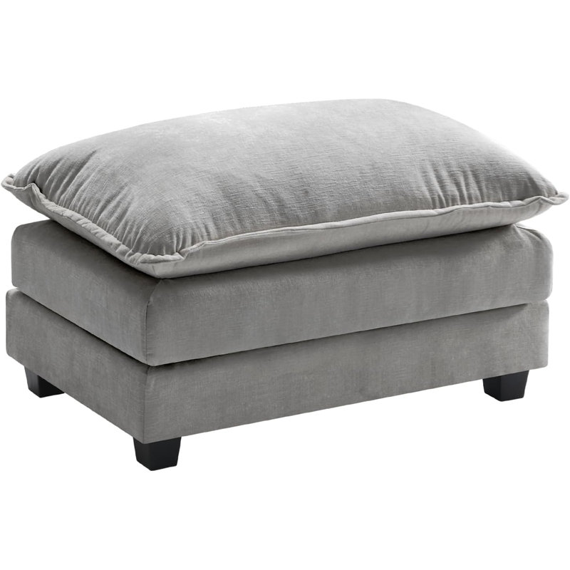 Repose-pieds George Chenille, Gris