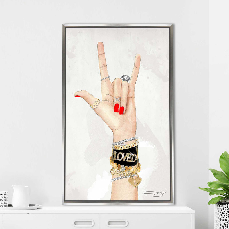 Rock On (Vertical) par By Jodi - impression, Cadre flottant argent, H 43,5 po x l 27,5 po x P 2 po