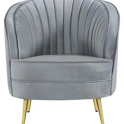 Comfortable Grey And Gold Upholstered Chair, Build Modern Soft Velvet Framework