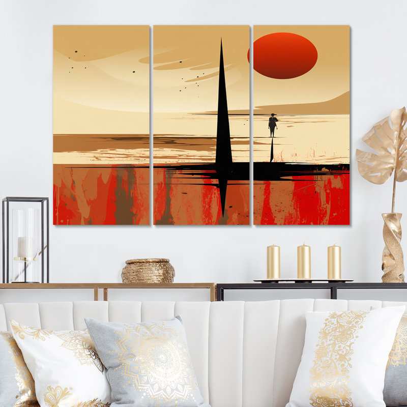 Ensemble de salon Time Capsule Vintage Illustration I - Modern Geometric Wall Art, H 40 po x l 60 po x P 1 po