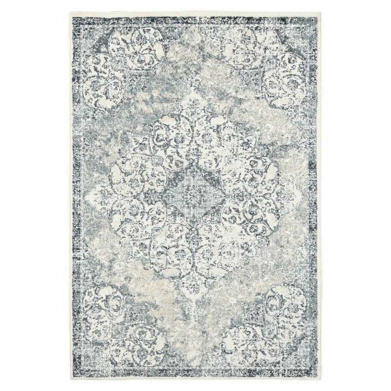 Vintage Medallion Durable Performance Low Pile Indoor Area Rug, Rectangle 8'9" x 11'9"